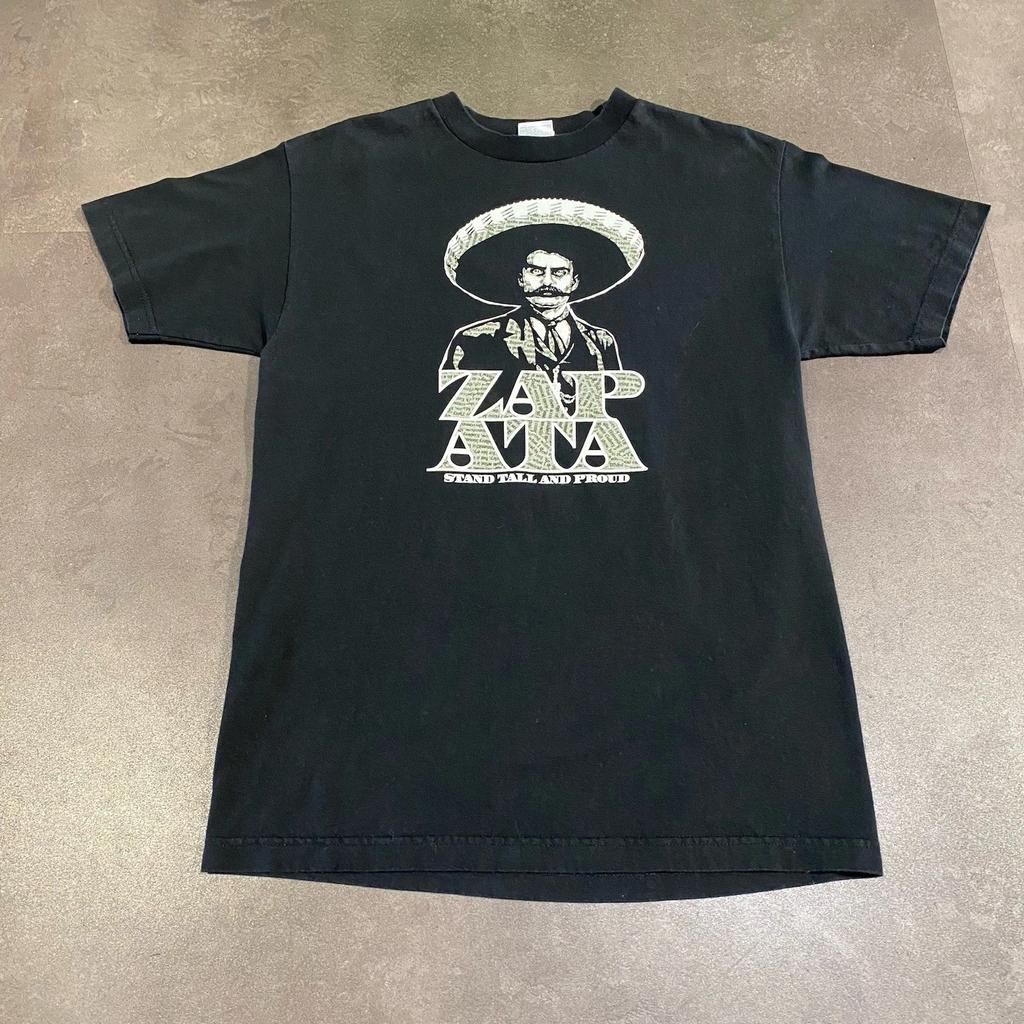Vintage 00s Y2K Emiliano Zapata Stand Tall Proud T Shirt Black M Mexican Chicano