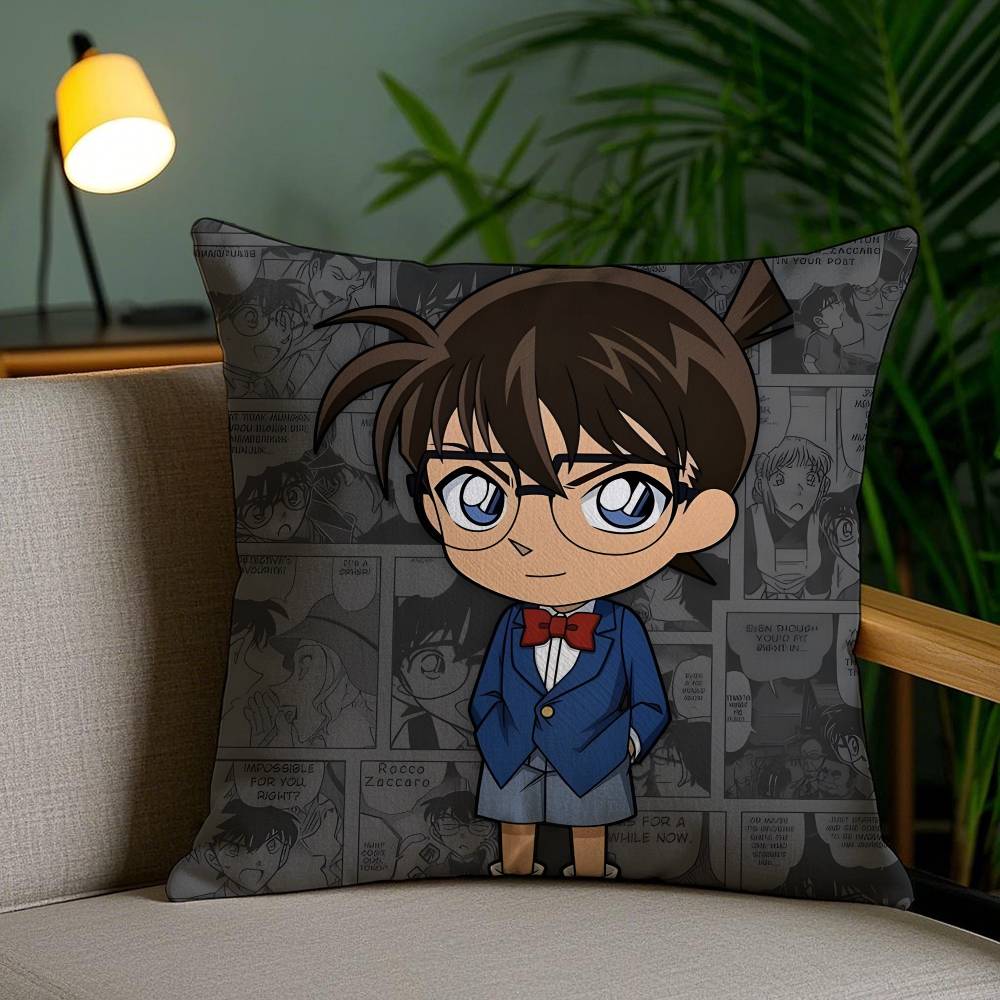 D-Detective C-Conan Pillow Case Anti-Dustmite Invisible Zipper Sofa Bed