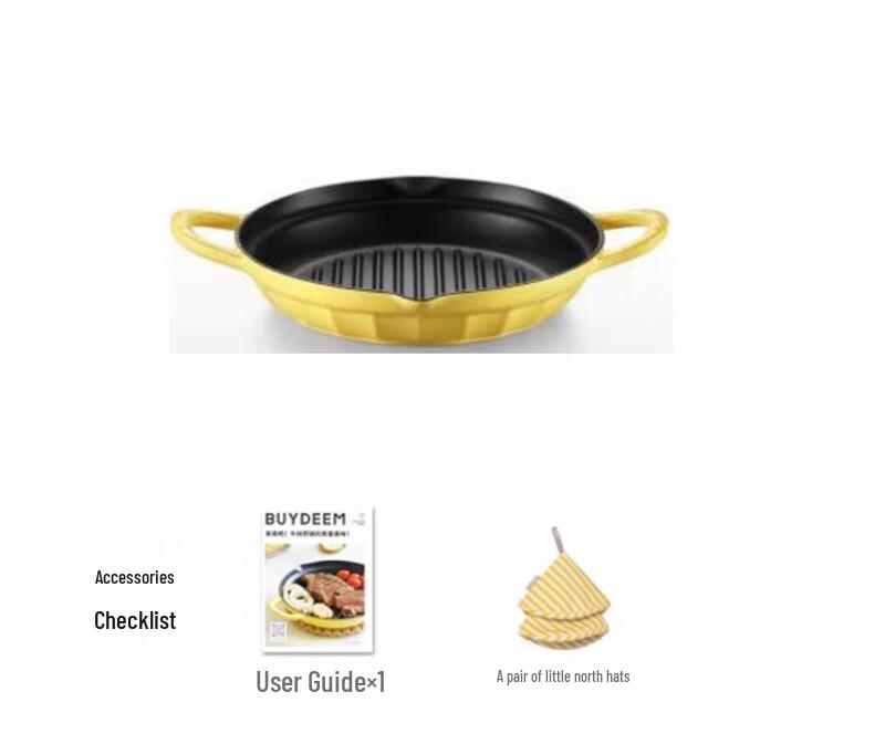 

Buydeem CP553 Black Enamel Cast Iron Steak Frying Pan