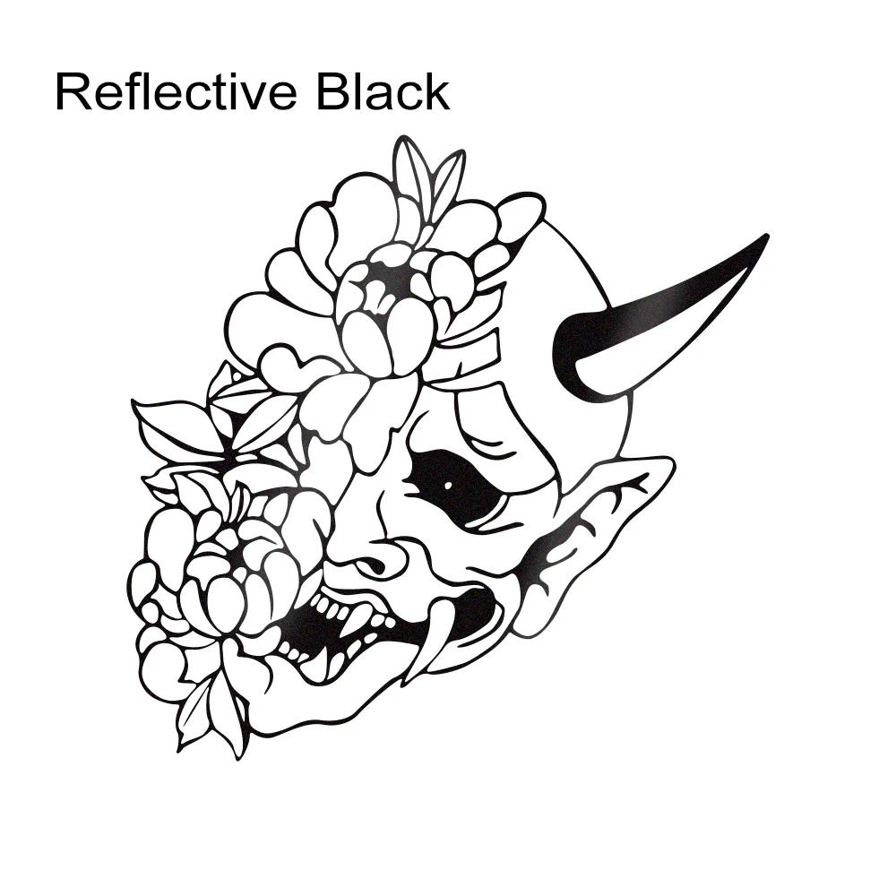 Flower Demon Hannya Mask Car Sticker Vinyl Decal Water-Repellent Reflective Auto Body Window Styling  Decor Accessories