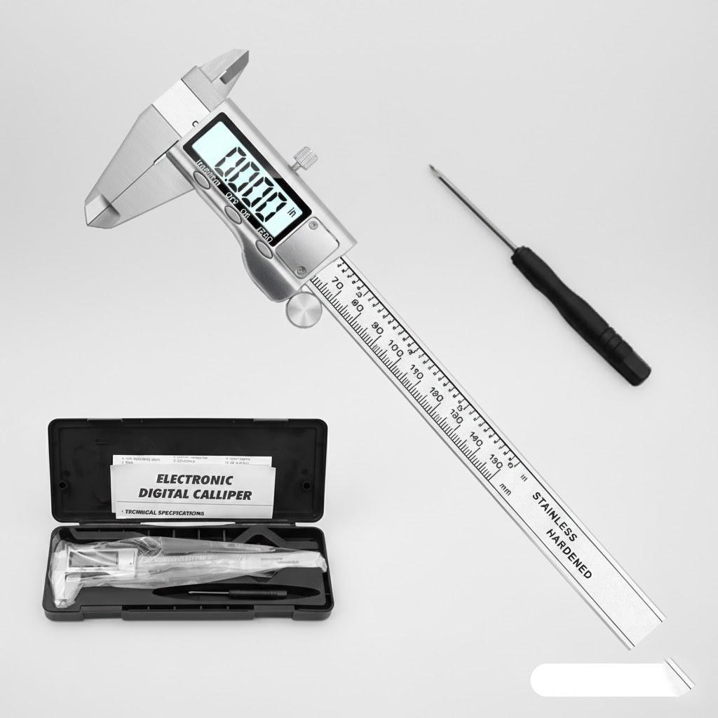 

STONEGO Digital Stainless Steel Vernier Calipers 0-150mm Micrometer Ruler Depth Measuring Tool Electronic Gauge серебряный