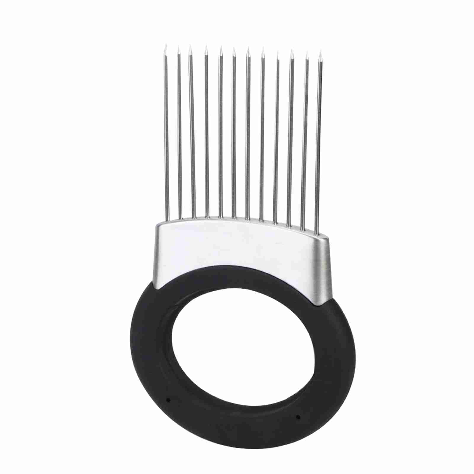 

Onion Holder Vegetable Potato Cutter Slicer Stainless Steel Fork Slicing with Odor Remover