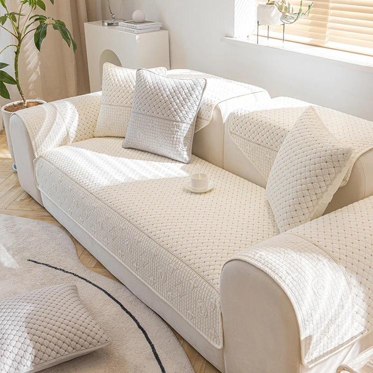Manufacturer Nordic Pure Cotton Sofa Cushion, Four-Season Simple And Modern Universal Non-Slip Back Cotton Sofa Cover Towel Seat Cushion