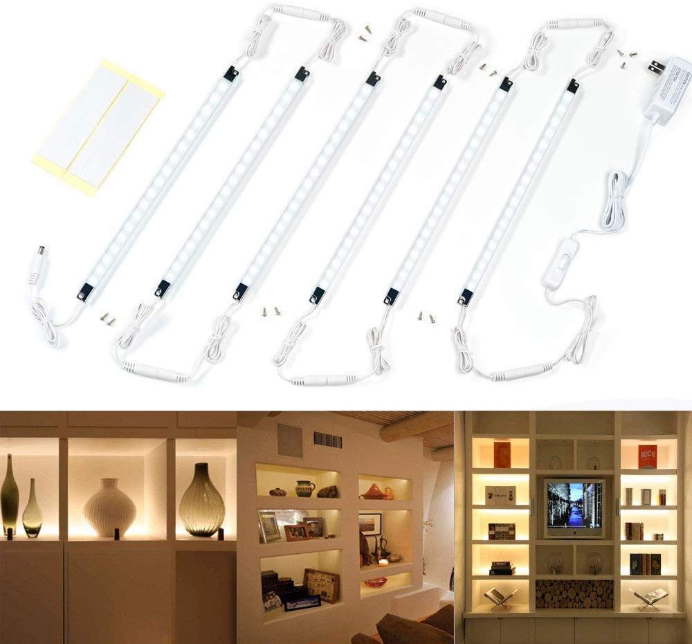 

Светодиодные светильники-палочки Detolf для фигурок, витрин, крепление под полку, 6 штук - Теплый белый