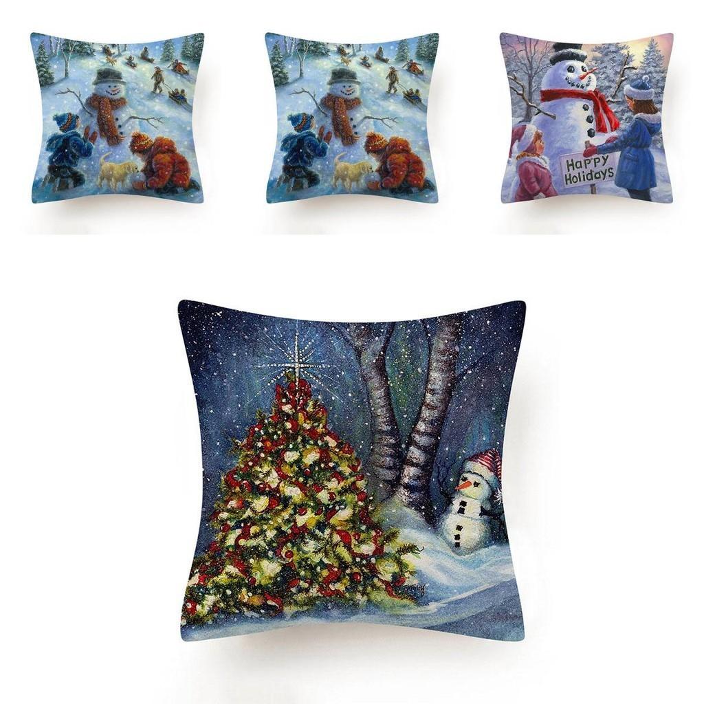 Stylish And Unique Christmas Snowman Pillow Case Perfect For Holiday Home Decor