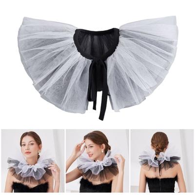 Col en maille superposée Léger Respirant Élégant pour Femme Tendance Accessoire de Mode