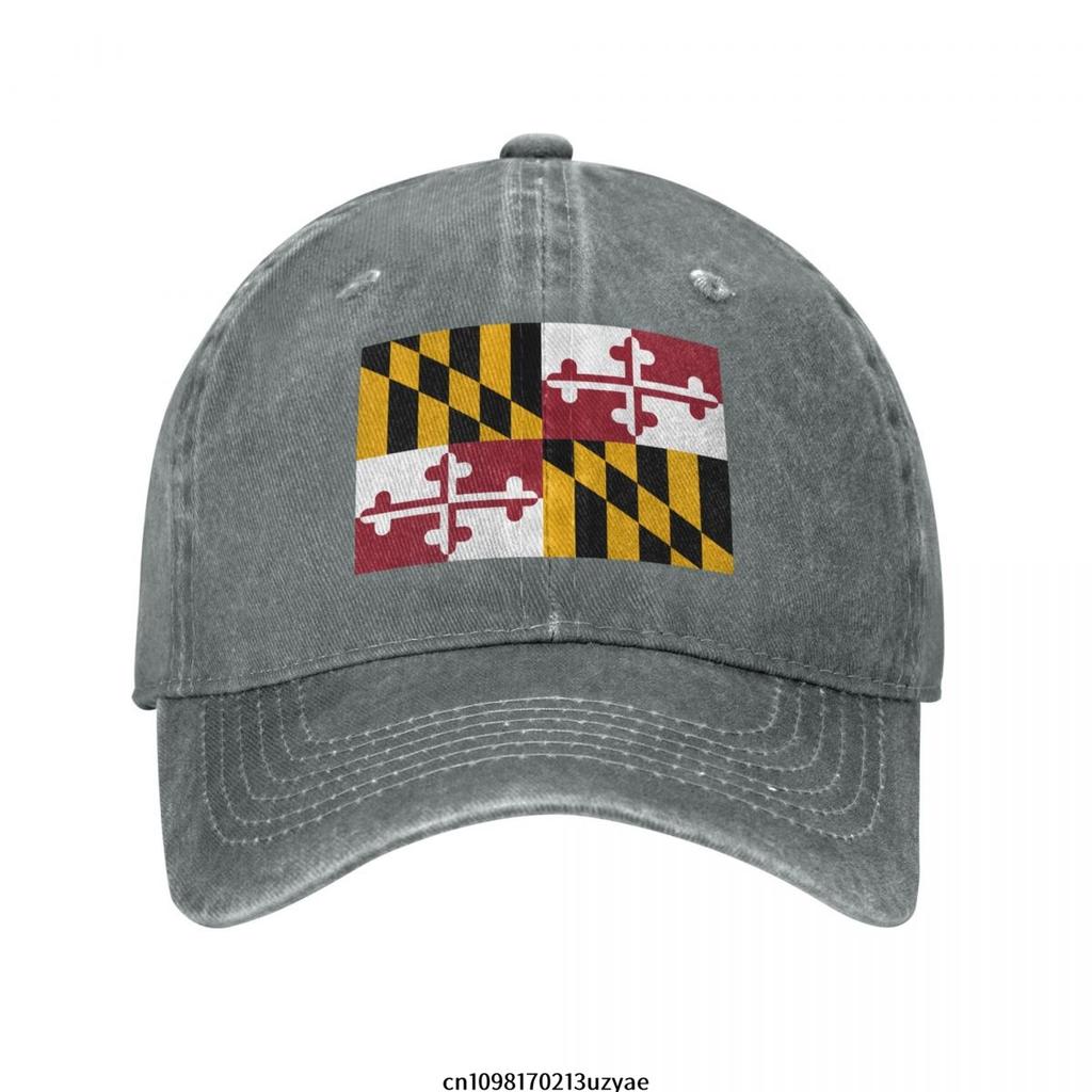 Flag Of Maryland Fashion Unisex Cotton Baseball Cap Classic Adult Adjustable Denim Hat