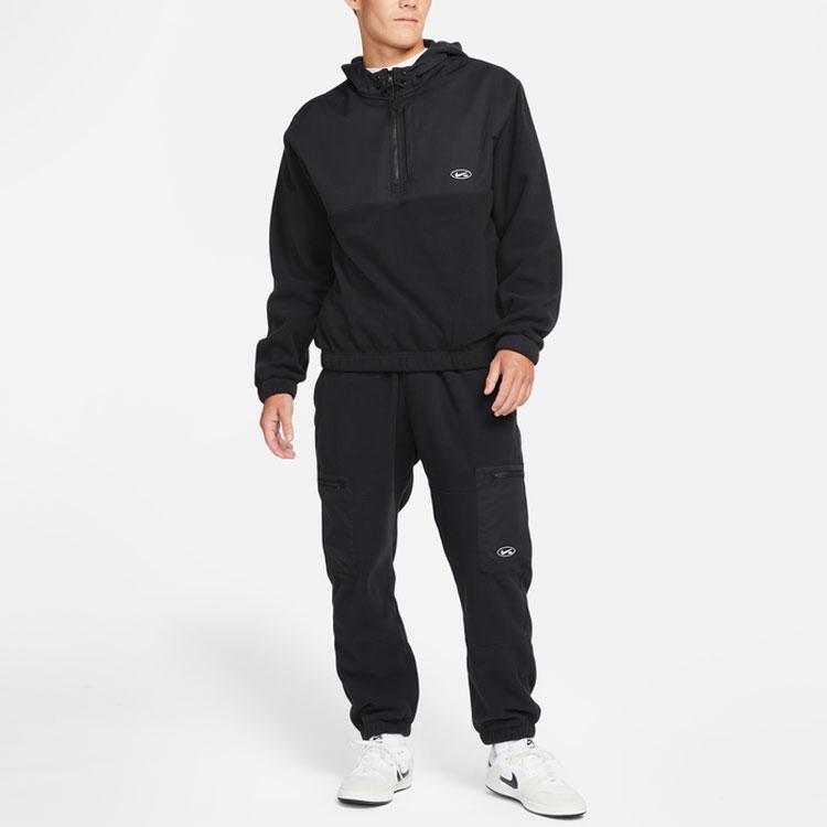 Nike SB Fleece-Lined Casual Skateboarding Joggers With Shoelace Detail Men Bottoms Black DA4196-010