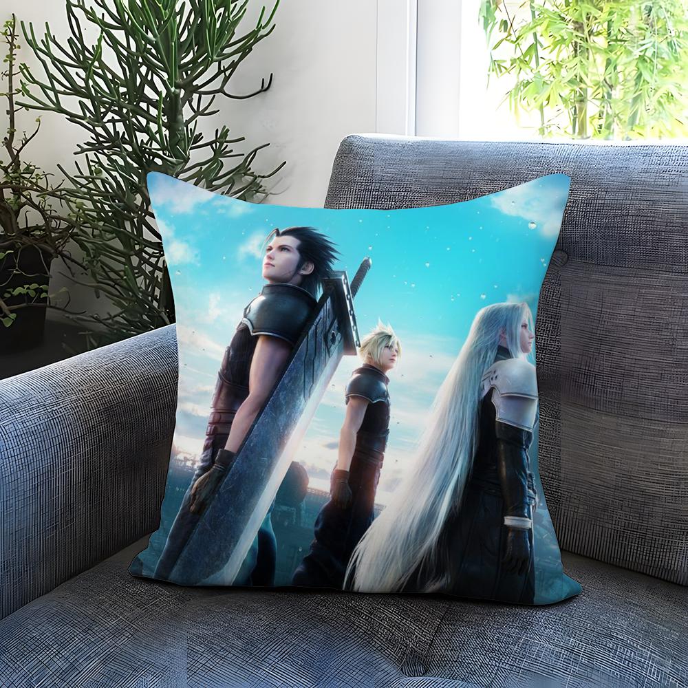 F-Final F-Fantasy VII Cushion Cover Comfortable Reversible Pillow Cover Ideal for Car Sofa Bedroom & Beyond