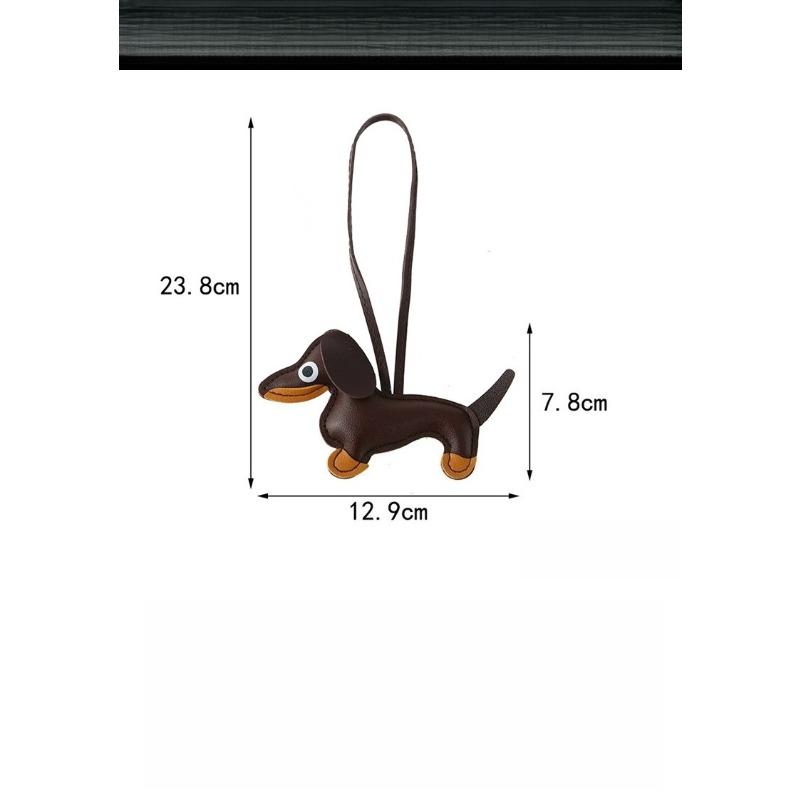 Dachshund leather pendant Korean version diy cute ins puppy bag pendant lanyard couple car pendant