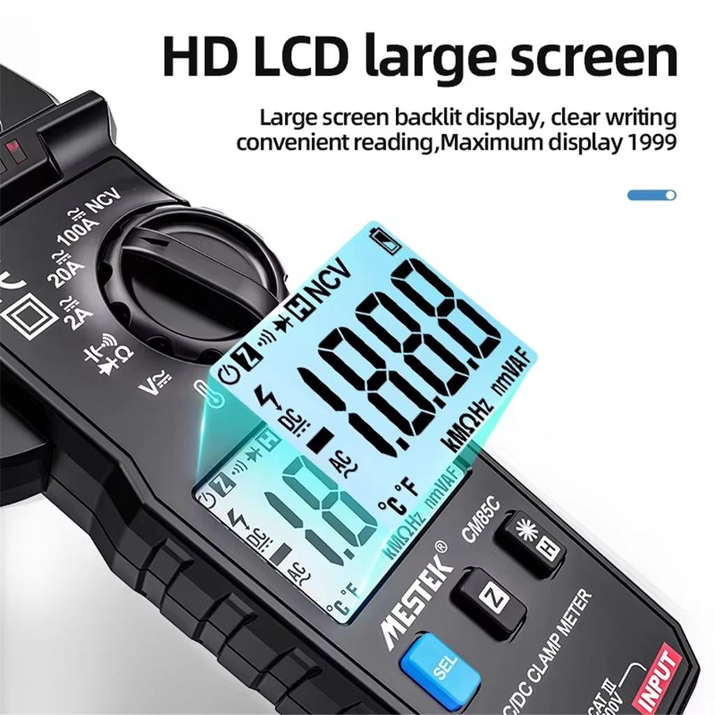 AC DC Current Digital Clamp CM85C 600V Voltage Voltmeter Ammeter DC Current Clamp Meters Meter 1mA Accuracy