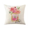 Pillow Linen Printed Pillow Cover Ins Plant Watercolor Printed Pillow Home Decoration Festival Fabric Cushion Bedside Backrest