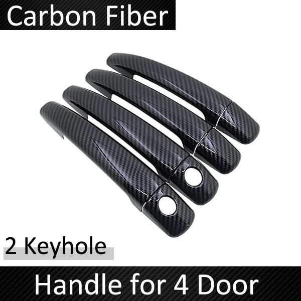 Black Carbon Fiber Car Handle Or ABS Chrome Door Handles Cover for Peugeot 208 MK1 2012~2018 Car Accessories Styling GTI Active