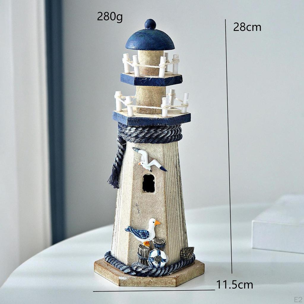 Far din Lemn Decor de Petrecere cu Tematică de Plajă Figurine Sculptură pentru Măsuță de Semineu