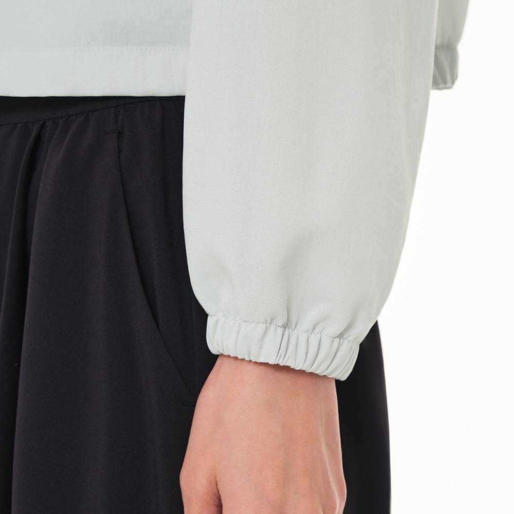 ANDAR Linen-Like String Crop Shirt
