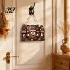 Decorative Wooden Pendant for Party Halloween House Hanging with Hemp Rope Wall Door Haunted Decoration Decoration, Castle Ornaments Pumpkin