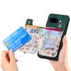 For Google Pixel 9a Leather Phone Cover with RFID Blocking Zipper Card Bag Kickstand
