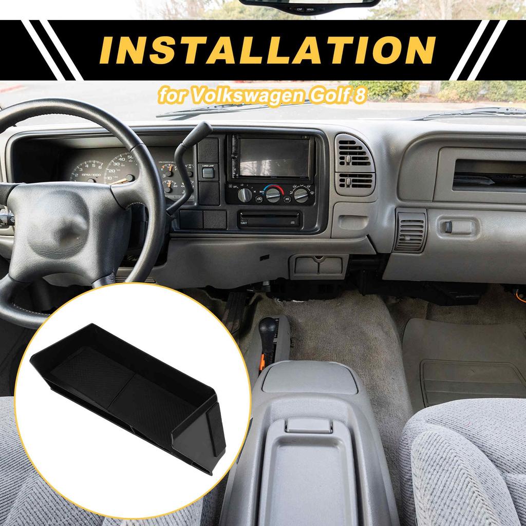 FUELHOOD Center Console Armrest Organizer Armrest Insert Storage Black for Volkswagen Golf 8 Tray, Tray, Box, ABS,