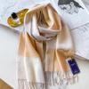 People Mom and Dad Winter Men's and Women's Thickened High-end Men's Pure Cashmere Scarf Plaid Long Grey