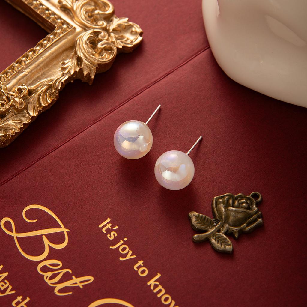 Kolczyki Wtykane Premium Sense Simple Light Luxury do Dziurek w Uszach Kolor Syrenki Ji Duże Kolczyki z Perłami Zimny Wiatr Francuskie Kolczyki