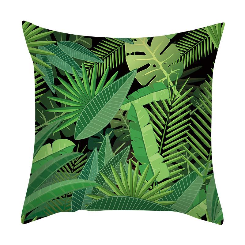 Green Plant Sofa Cushion Cover - Stylish Home Fabric Decor