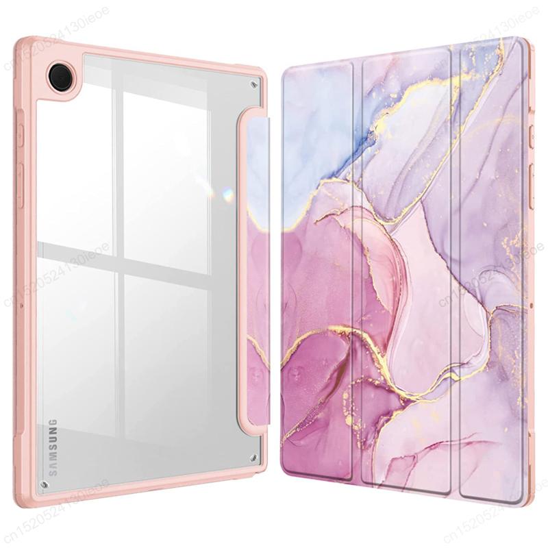 Acylic Transparent Back Tablet Cover for Samsung Galaxy Tab A9 8.7 Inch 2023 Shockproof Case S9 Plus 11" Pencil Holder Funda