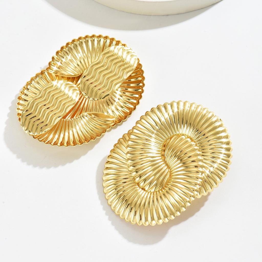 Metal style jewelry, niche exaggerated curved design earrings, versatile high-end stud earrings, women's earrings