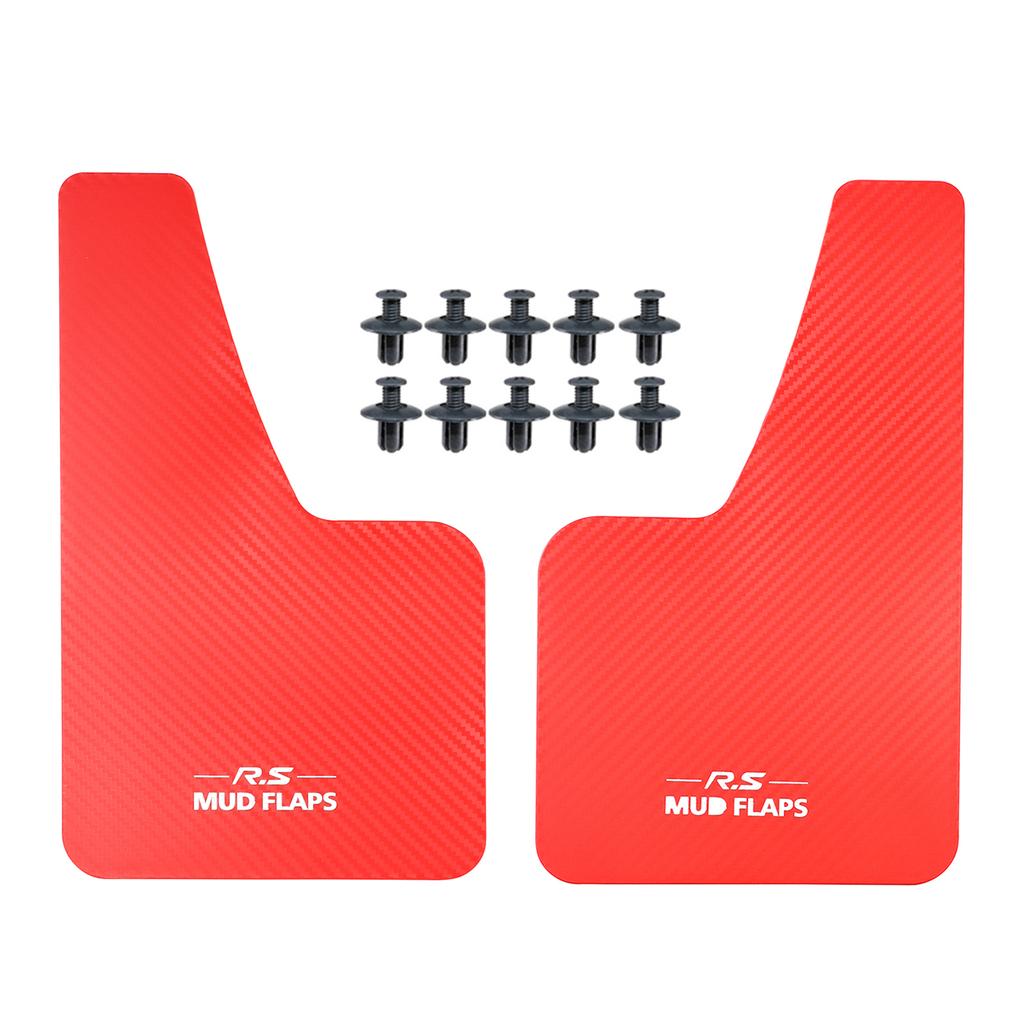 ROȘU cu efect de fibră de carbon Apărătoare universale împotriva stropilor Flapsuri de noroi Apărătoare de noroi pentru mașină Apărătoare de protecție pentru aripi cu feronerie față spate