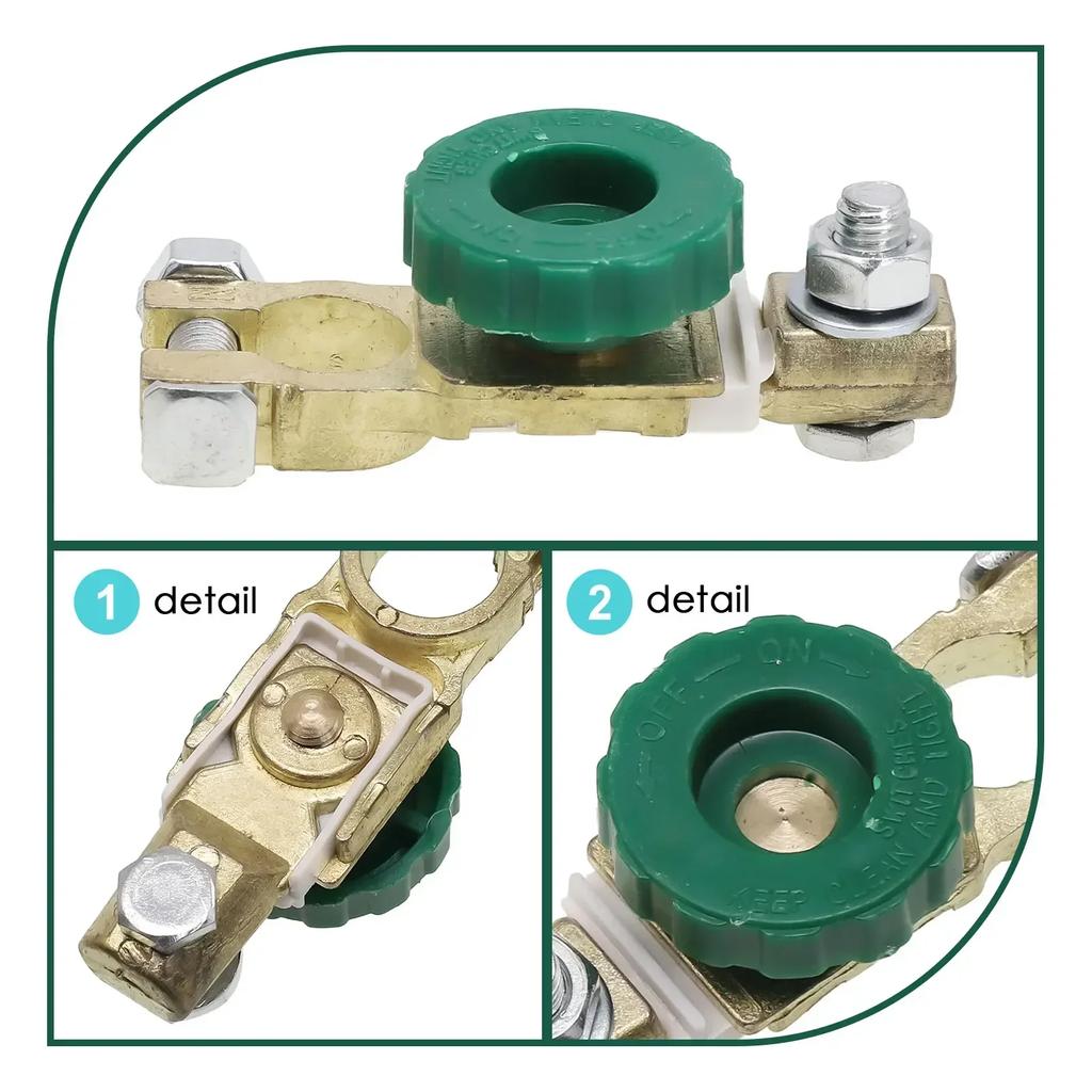 1PCS Heavy Duty Battery Disconnect Isolator Cut Off Switch 12V 24V Green 17MM Fits Standard Negative Terminal Car Parts