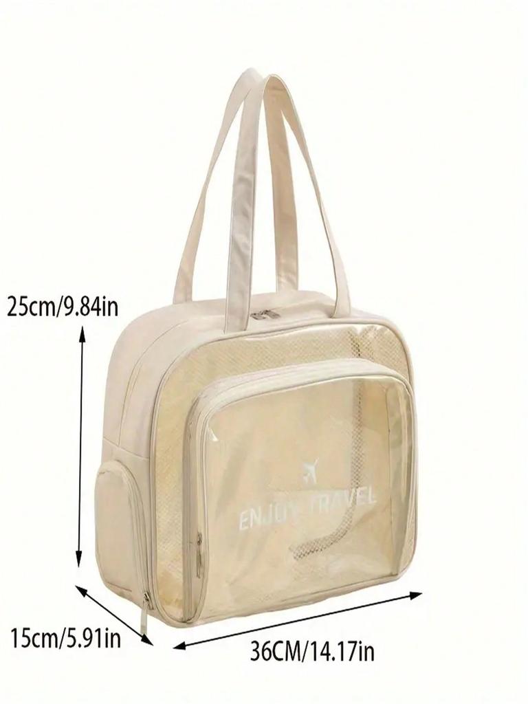 1 Pvc Waterproof Storage Bag Portable Large-Capacity Toiletry Bag with Shoe Compartment and Zipper Flap Pocket Pants for Gym