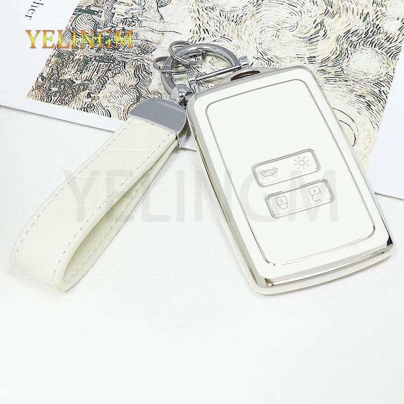 Car Key Case Cover 4 Button For Renault Koleos Kadjar Megane Talisman Captur Espace Clio - Tpu Keyring Car Accessories