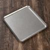 Vintage 304 Stainless Steel Snowflake Silver Square Tray Round Edge Dinner Plate Dessert Grill Tray Steak Plate Decorative Tray