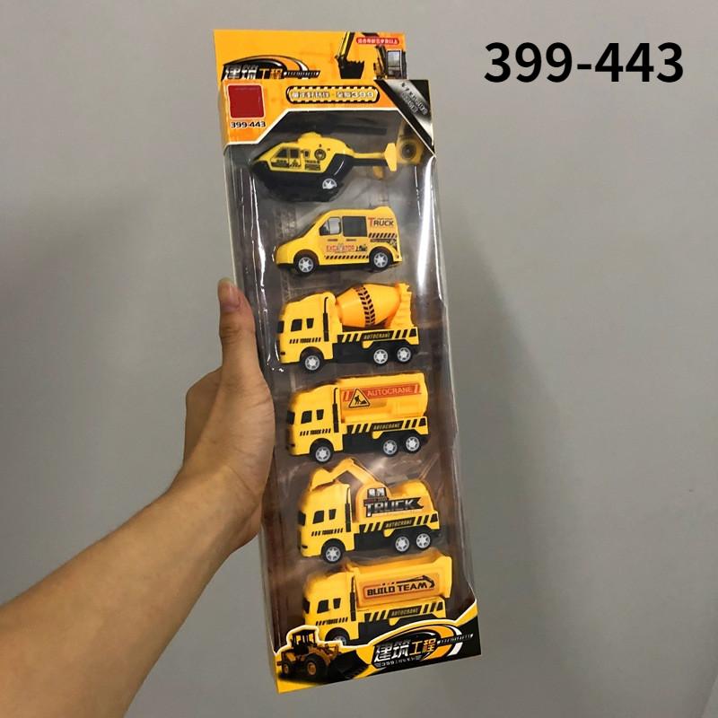 6Pcs Car Model Toy Fire Truck Airplane Police Engineering Model for Boys Christmas Gift Diecast 1/64 Voiture Pull Back Car Toys