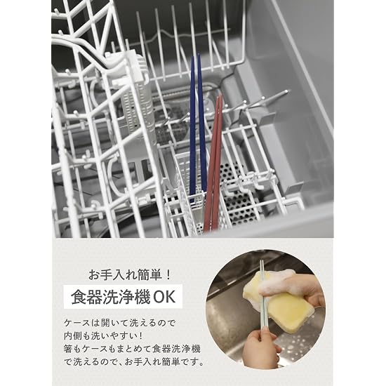 CB JAPAN Chopsticks [with Case] Antibacterial, Gray, Dishwasher Safe, Bento Chopsticks, 20.5cm, Sile