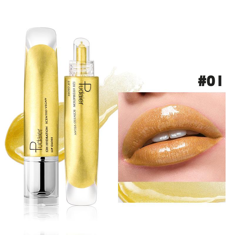 Pearlescent Glitter Plumping Lip Gloss Mirror Jelly Moisturizing Liquid Lipstick Clear Mermaid Pink Sexy Lip Tint Lips Cosmetics