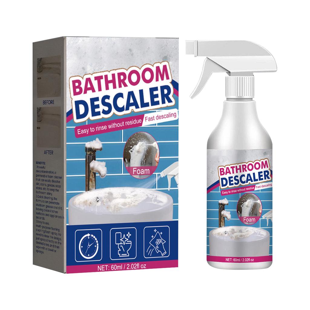 Bathroom Descaler Foam Cleaner Reusable Stubborn Stains Cleaner Glass Scale Cleaner for Stainless Steel Glass Ceramic Plastic