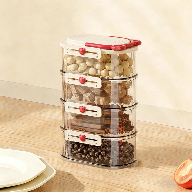 Stackable Kitchen Spice Storage Jar - Sealed Food-Grade Container for Fresh-Keeping Seasonings, Dried Chili, and Sichuan Pepper.