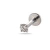 Colored Cubic Zirconia Inlaid Titanium Labret Stud (1.2*8mm) for Cartilage, Tragus, or Conch Piercing