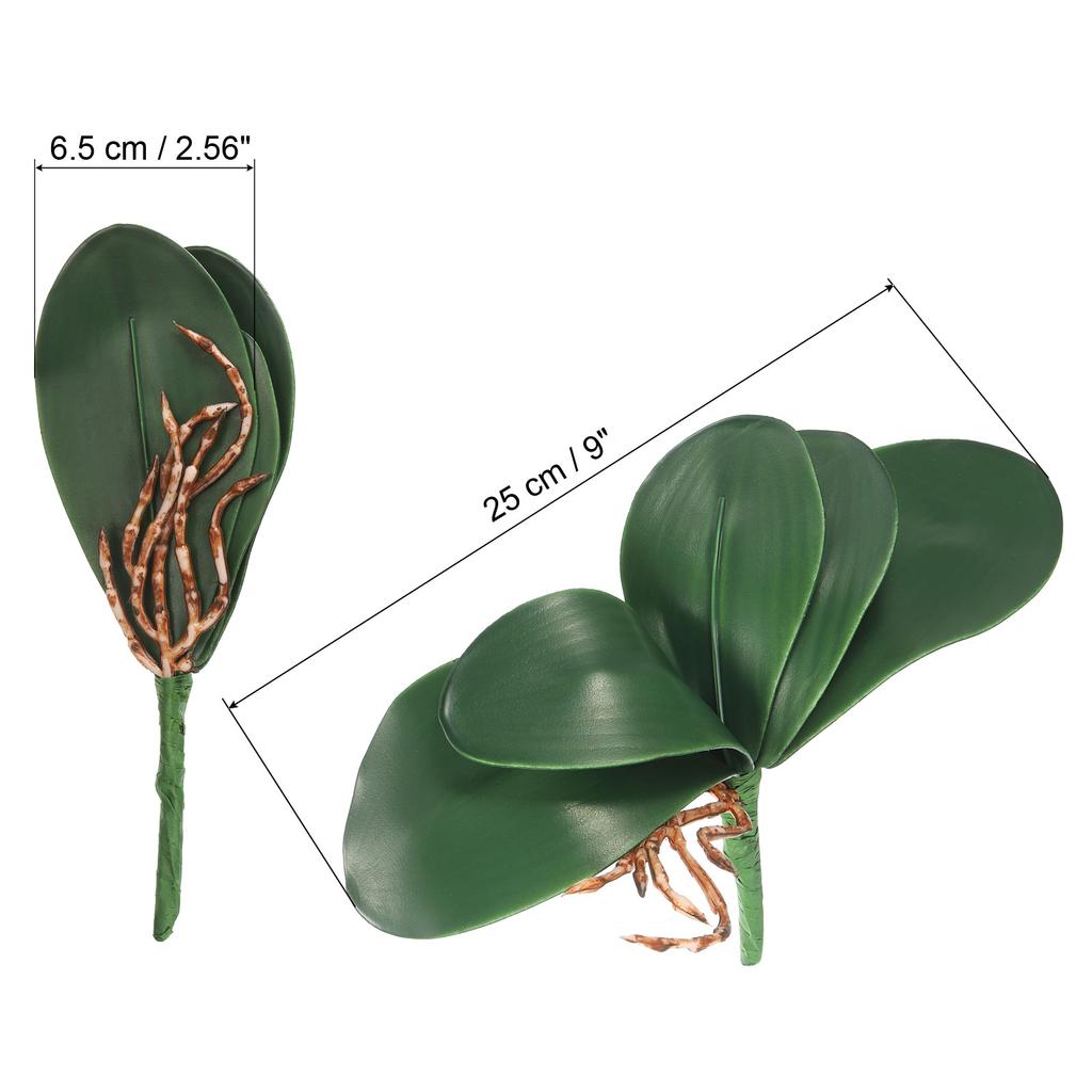 3pcs Faux Orchid Leaves 5 Petals Artificial Leaf with Stems Plastic Grass Artificial Plants Simulation Leaves Decorative Flowers