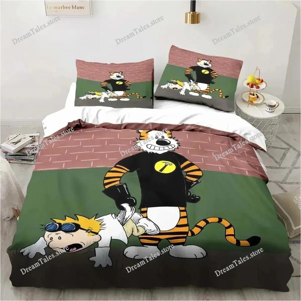 Cartoon Calvin Hobbes 3D Print Bedding Set Single Twin Full Queen King Size Bed Set Adult Boys Bedroom Bedding Gift741