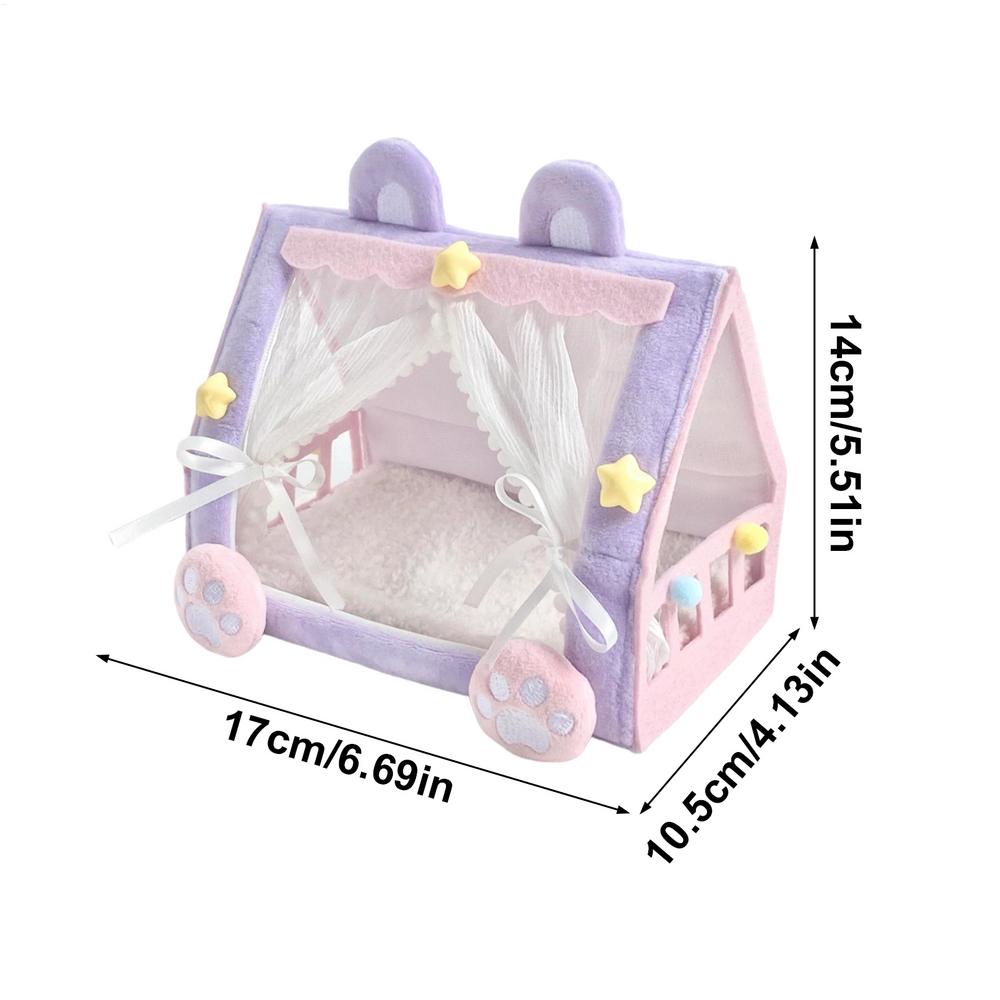 

Adorable Doll Crib with Mini House Tent Design, Toy Bed for Baby Dolls, Girls Toddler Kids Pretend Play Nursery Home Living Room фиолетовый