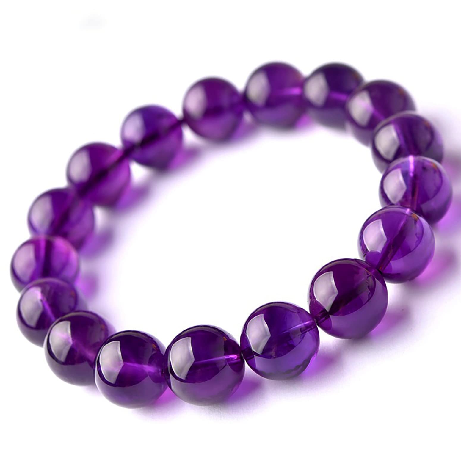 

Amethyst All Natural Carefully Beautiful Crystal Highly Beautiful Good Comes with Bead Threading Wire and New Year Present [TANAKA/YA] Bracelet,