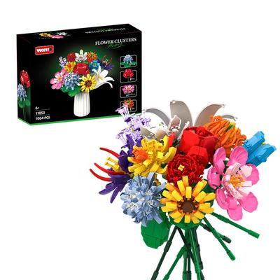 WOMA TOYS 11053 OEM ODM Decompression Toy Kids Child MOC Rose Model Sunflower Diy Flower Building Block Brick Toy Play Set