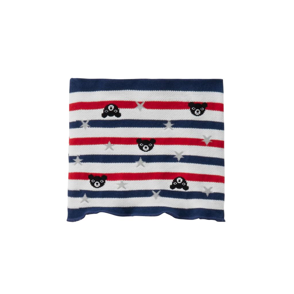 MIKIHOUSE Double B Striped Bear Belly Warmer Mesh Navy Made In Japan Baby Kids Boys Girls Summer Band 20x19cm 62-9802-263