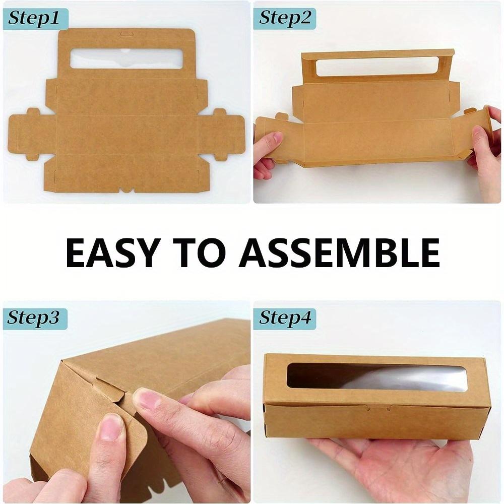 20pcs Gift Boxes with Clear Window Rectangle Paper Treat Boxes Flip-Top Gift Package Box for Festive Occasions Like Anniversaries Parties