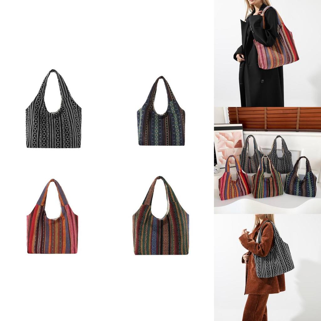 Trendy Plaid Contrast Color Street Style Tote Bag Women Winter Large Capacity Shoulder Bag
