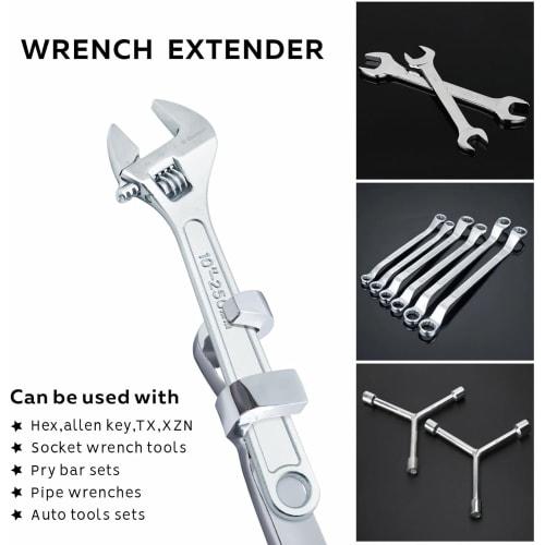 ZHLELEWZ Wrench Extender Tool Bar, Torque Adapter Wrench Extension, Extra Long 15" Wrench Extension for Maximum Leverage, Ideal for Mechanics, DIY, Ga