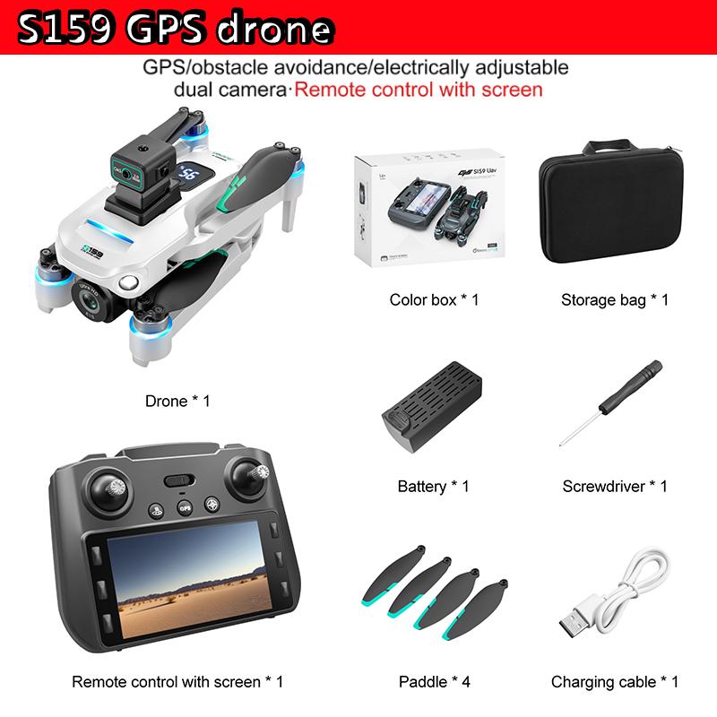S159 GPS Drone Professional 360°Obstacle Avoidance Brushless 8K HD Dual Camera With Screen 5G Foldable Quadcopter Drone Toys