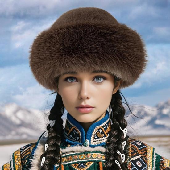 Basin Hat Women Winter Warm Thickened Brim Bucket Hat Solid Color Windproof Outdoor Cold Weather Hat Headwear