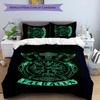 Mythologie Walhalla 3-teiliges Bettwäsche-Set Bettbezug Verschluss Enthält 1 Bettbezug & 2 Kissenbezüge für Alle Jahreszeiten Schlafzimmer Zuhause Wohnheim Dekoration